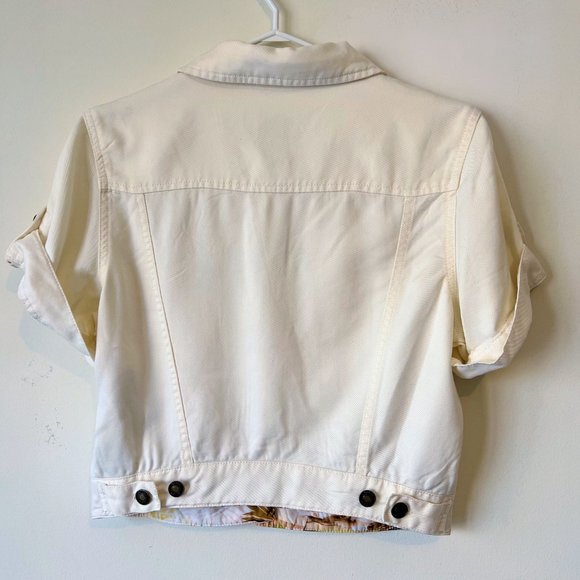 NEW! Guess ECO Cargo Denim Jacket Cream Color, Size S - Picture 13 of 16